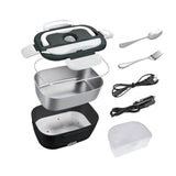 Maxbell Electric Lunch Box Convenient Food Heater Food Warmer for Outdoor Car Office Black White