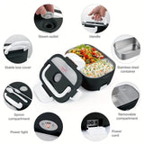 Maxbell Electric Lunch Box Convenient Food Heater Food Warmer for Outdoor Car Office Black White