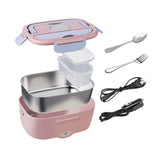 Maxbell Electric Lunch Box Convenient Food Heater Food Warmer for Outdoor Car Office Pink Gray
