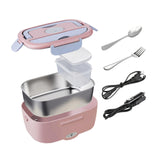 Maxbell Electric Lunch Box Convenient Food Heater Food Warmer for Outdoor Car Office Pink Gray