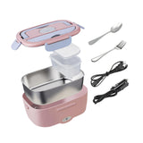 Maxbell Electric Lunch Box Convenient Food Heater Food Warmer for Outdoor Car Office Pink Gray
