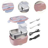 Maxbell Electric Lunch Box Convenient Food Heater Food Warmer for Outdoor Car Office Pink Gray