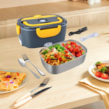 Maxbell Electric Lunch Box Convenient Food Heater Food Warmer for Outdoor Car Office Gray Yellow