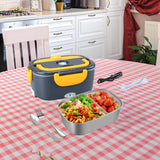 Maxbell Electric Lunch Box Convenient Food Heater Food Warmer for Outdoor Car Office Gray Yellow