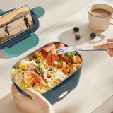 Maxbell Electric Lunch Box Convenient Food Heater Food Warmer for Outdoor Car Office Gray Green