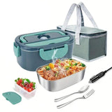 Maxbell Electric Lunch Box Convenient Food Heater Food Warmer for Outdoor Car Office Gray Green