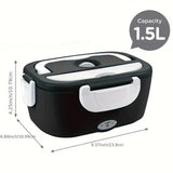 Maxbell Electric Lunch Box Versatile Portable Lunch Container for Outdoor Car Office Black White
