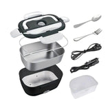 Maxbell Electric Lunch Box Versatile Portable Lunch Container for Outdoor Car Office Black White