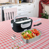 Maxbell Electric Lunch Box Versatile Portable Lunch Container for Outdoor Car Office Black White