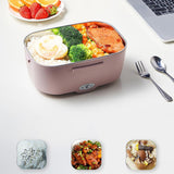 Maxbell Electric Lunch Box Versatile Portable Lunch Container for Outdoor Car Office Pink Gray