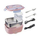 Maxbell Electric Lunch Box Versatile Portable Lunch Container for Outdoor Car Office Pink Gray
