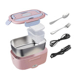 Maxbell Electric Lunch Box Versatile Portable Lunch Container for Outdoor Car Office Pink Gray