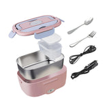 Maxbell Electric Lunch Box Versatile Portable Lunch Container for Outdoor Car Office Pink Gray
