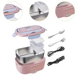 Maxbell Electric Lunch Box Versatile Portable Lunch Container for Outdoor Car Office Pink Gray