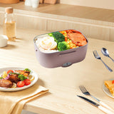 Maxbell Electric Lunch Box Versatile Portable Lunch Container for Outdoor Car Office Pink Gray