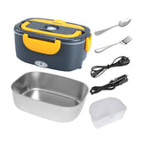Maxbell Electric Lunch Box Versatile Portable Lunch Container for Outdoor Car Office Gray Yellow