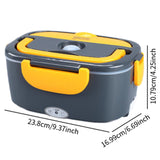 Maxbell Electric Lunch Box Versatile Portable Lunch Container for Outdoor Car Office Gray Yellow