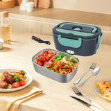 Maxbell Electric Lunch Box Versatile Portable Lunch Container for Outdoor Car Office Gray Green
