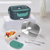 Maxbell Electric Lunch Box Versatile Portable Lunch Container for Outdoor Car Office Gray Green