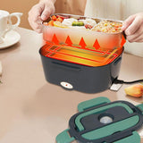 Maxbell Electric Lunch Box Versatile Portable Lunch Container for Outdoor Car Office Gray Green