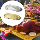 Maxbell Stainless Steel Serving Tray Large Metal for Restaurant Banquet Entertaining Argent