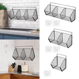 Maxbell Grid Storage Baskets Wall Mount Metal Wire Basket for Kitchen Laundry Pantry 3 Grids