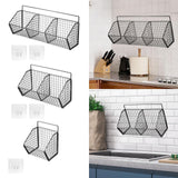 Maxbell Grid Storage Baskets Wall Mount Metal Wire Basket for Kitchen Laundry Pantry 3 Grids
