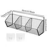 Maxbell Grid Storage Baskets Wall Mount Metal Wire Basket for Kitchen Laundry Pantry 3 Grids