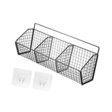 Maxbell Grid Storage Baskets Wall Mount Metal Wire Basket for Kitchen Laundry Pantry 3 Grids