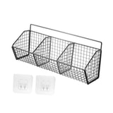 Maxbell Grid Storage Baskets Wall Mount Metal Wire Basket for Kitchen Laundry Pantry 3 Grids