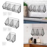 Maxbell Grid Storage Baskets Wall Mount Metal Wire Basket for Kitchen Laundry Pantry 3 Grids