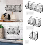 Maxbell Grid Storage Baskets Wall Mount Metal Wire Basket for Kitchen Laundry Pantry 3 Grids