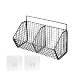 Maxbell Grid Storage Baskets Wall Mount Metal Wire Basket for Kitchen Laundry Pantry 2 Grids