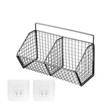 Maxbell Grid Storage Baskets Wall Mount Metal Wire Basket for Kitchen Laundry Pantry 2 Grids
