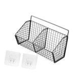 Maxbell Grid Storage Baskets Wall Mount Metal Wire Basket for Kitchen Laundry Pantry 2 Grids