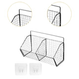 Maxbell Grid Storage Baskets Wall Mount Metal Wire Basket for Kitchen Laundry Pantry 2 Grids