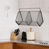 Maxbell Grid Storage Baskets Wall Mount Metal Wire Basket for Kitchen Laundry Pantry 2 Grids