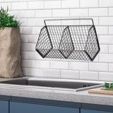 Maxbell Grid Storage Baskets Wall Mount Metal Wire Basket for Kitchen Laundry Pantry 2 Grids