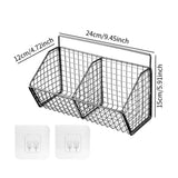 Maxbell Grid Storage Baskets Wall Mount Metal Wire Basket for Kitchen Laundry Pantry 2 Grids