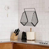 Maxbell Grid Storage Baskets Wall Mount Metal Wire Basket for Kitchen Laundry Pantry 1 Grid