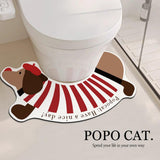 Maxbell Bath Mat Toilet Rug Home Kitchen Nonslip Patio Bathroom Rug Red White
