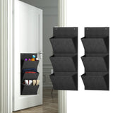 Maxbell 2 Pieces over The Door Shoe Organizer Deep Pockets Door Shoe Rack for Towels black