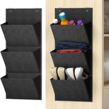 Maxbell 2 Pieces over The Door Shoe Organizer Deep Pockets Door Shoe Rack for Towels black