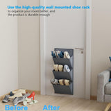 Maxbell 2 Pieces over The Door Shoe Organizer Deep Pockets Door Shoe Rack for Towels gray
