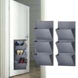 Maxbell 2 Pieces over The Door Shoe Organizer Deep Pockets Door Shoe Rack for Towels gray