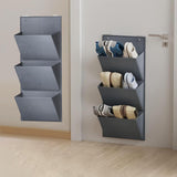 Maxbell 2 Pieces over The Door Shoe Organizer Deep Pockets Door Shoe Rack for Towels gray