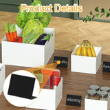 Maxbell 3Pcs Acrylic Display Risers 5 Sided Food Riser for Cake Collectibles Jewelry