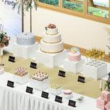 Maxbell 3Pcs Acrylic Display Risers 5 Sided Food Riser for Cake Collectibles Jewelry