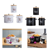 Maxbell 3 Pieces Potato Onion Garlic Canister with Aerating Holes for Pantry Picnics Black