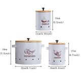 Maxbell 3 Pieces Potato Onion Garlic Canister with Aerating Holes for Pantry Picnics White